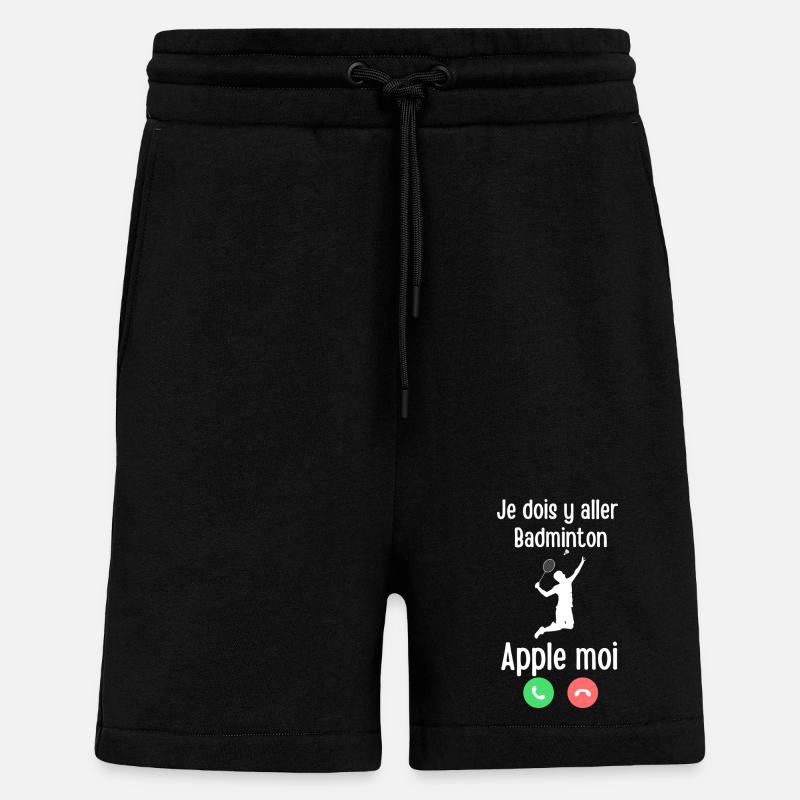 Badminton Appelle Moi Tee - Short bio décontracté fabriqué en UE - SOLID BLACK