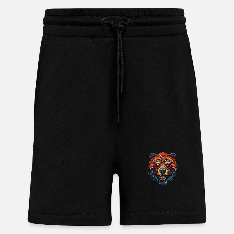 Portrait d’ours - Short bio décontracté fabriqué en UE - SOLID BLACK