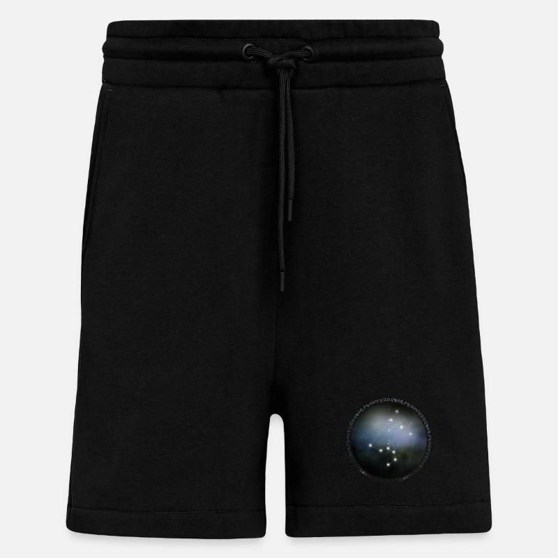 Zodiaque - Lion - Univers - Short bio décontracté fabriqué en UE - SOLID BLACK