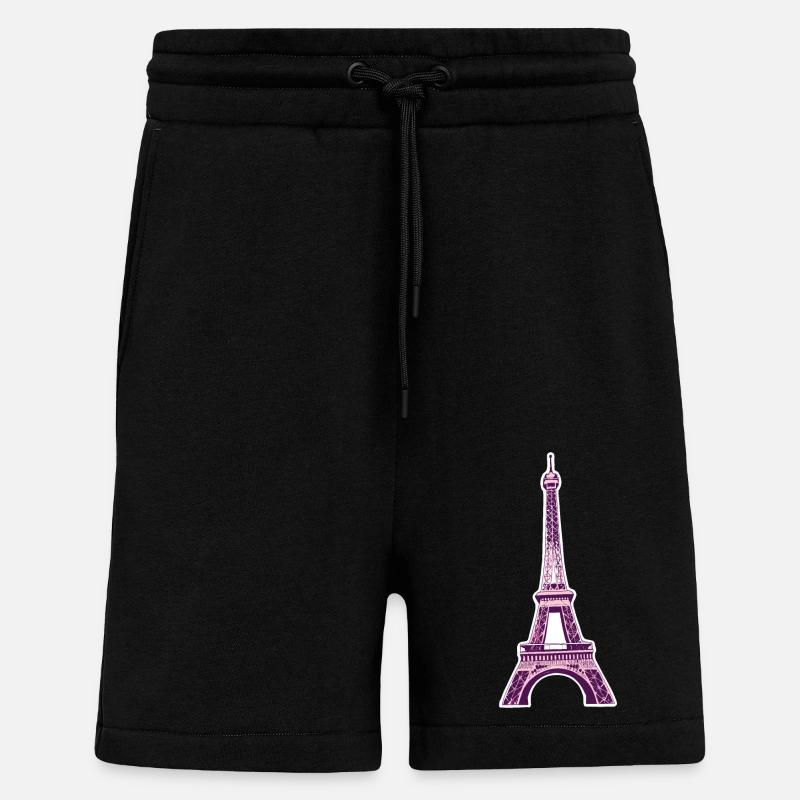 Eiffel tower #8 - Shorts - made by SPREAD - SOLID BLACK