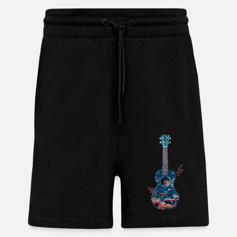 Fish Ukulele - Shorts - made by SPREAD - SOLID BLACK