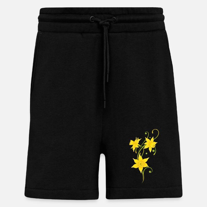 Narzisse Osterglocken Ostern - Shorts - made by SPREAD - SOLID BLACK