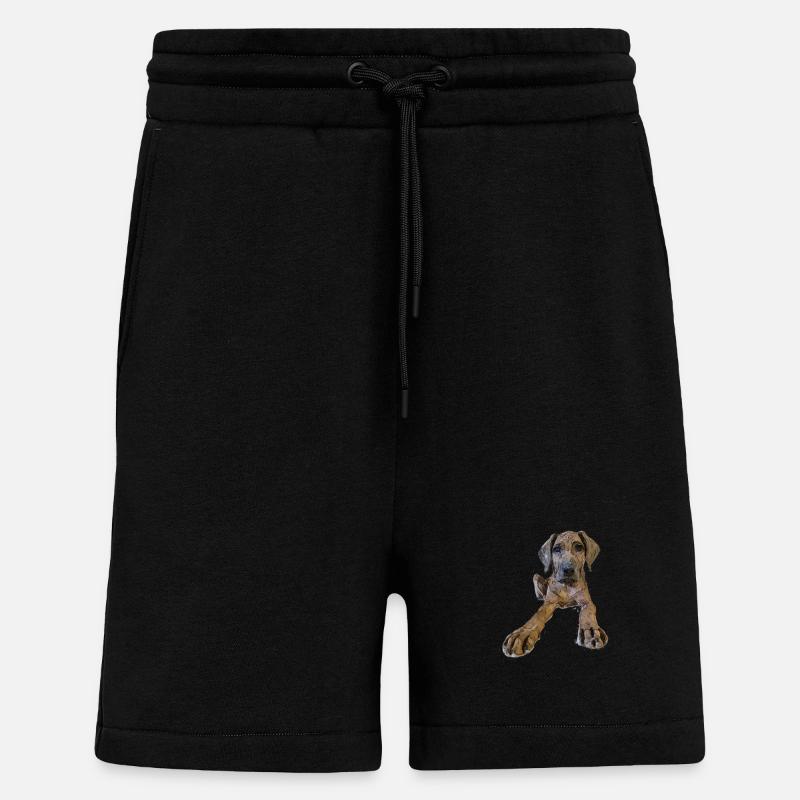 Hundewelpe mit neugierigem Blick - Shorts - made by SPREAD - SOLID BLACK