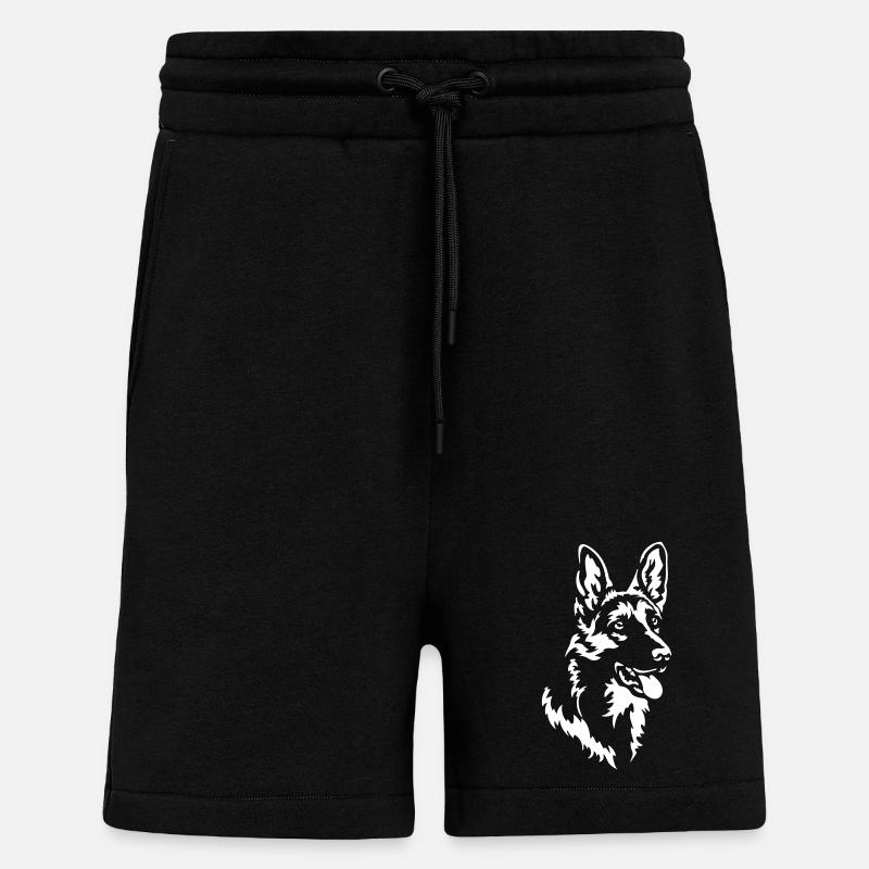 German Shepherd Head "Black Edition" - Shorts - made by SPREAD - SOLID BLACK