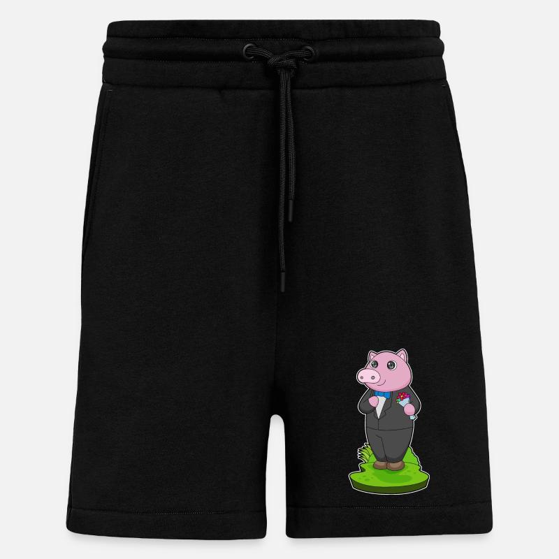 Pig Groom Jacket Mariage - Short bio décontracté fabriqué en UE - SOLID BLACK