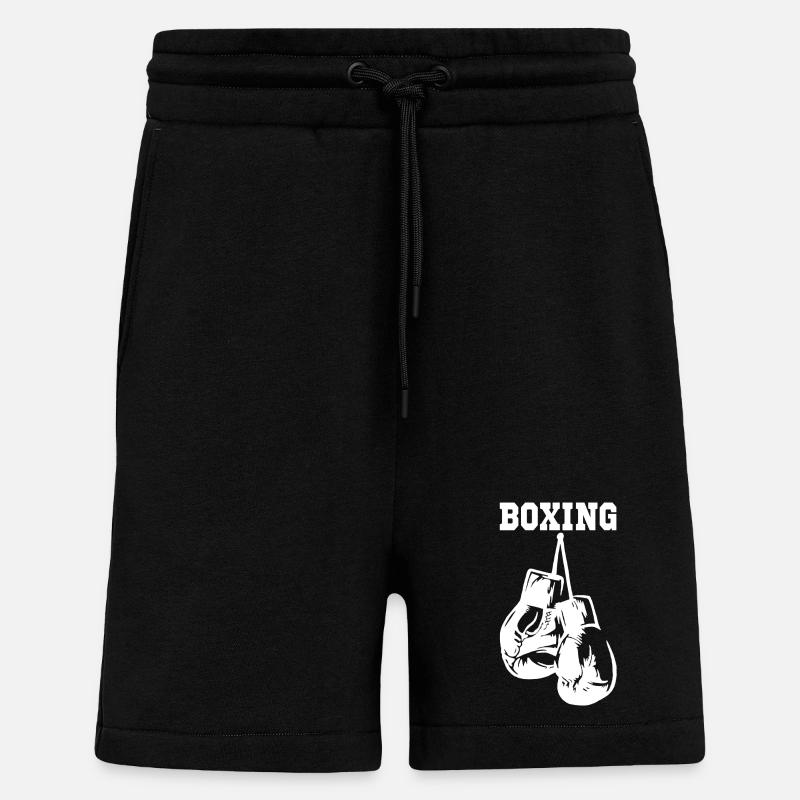 Gants de boxe blancs - Short bio décontracté fabriqué en UE - SOLID BLACK