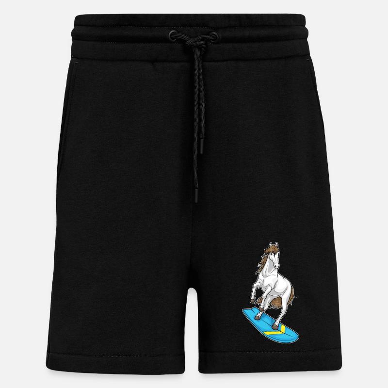 Pferd Surfer Surfbrett - Shorts - made by SPREAD - SOLID BLACK