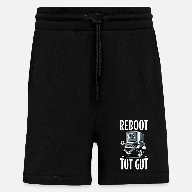 Reboot Tut Gut Administrator - Shorts - made by SPREAD - SOLID BLACK