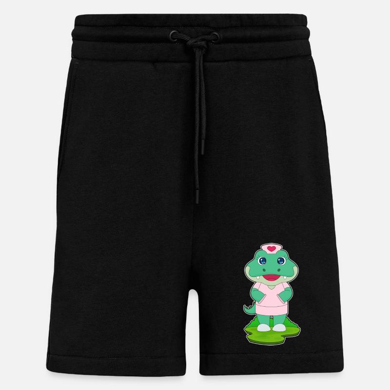 Infirmière crocodile - Short bio décontracté fabriqué en UE - SOLID BLACK
