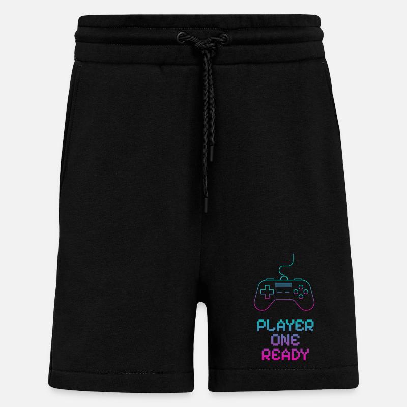 Neon Gaming Controller Design - Shorts - made by SPREAD - SOLID BLACK