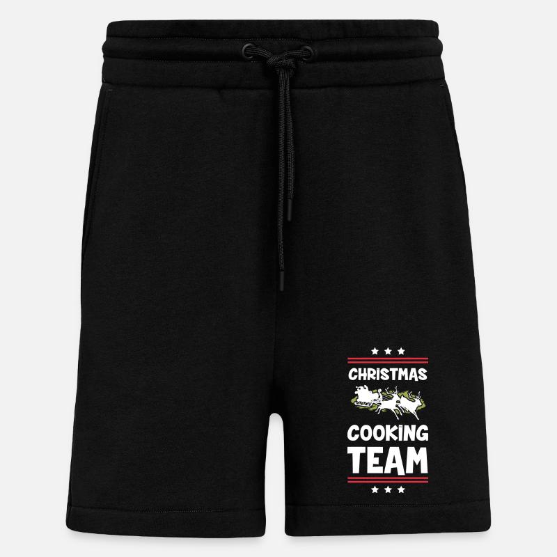Christmas Cooking Baking Team - Shorts - made by SPREAD - SOLID BLACK