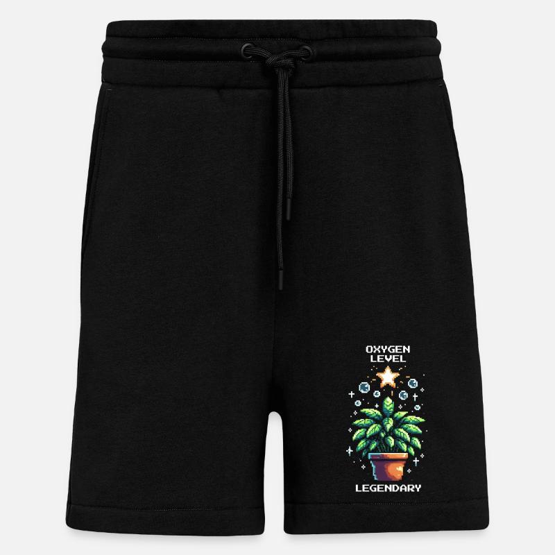 Oxygen Level Legendary | Pflanzenpower Gaming - Shorts - made by SPREAD - SOLID BLACK