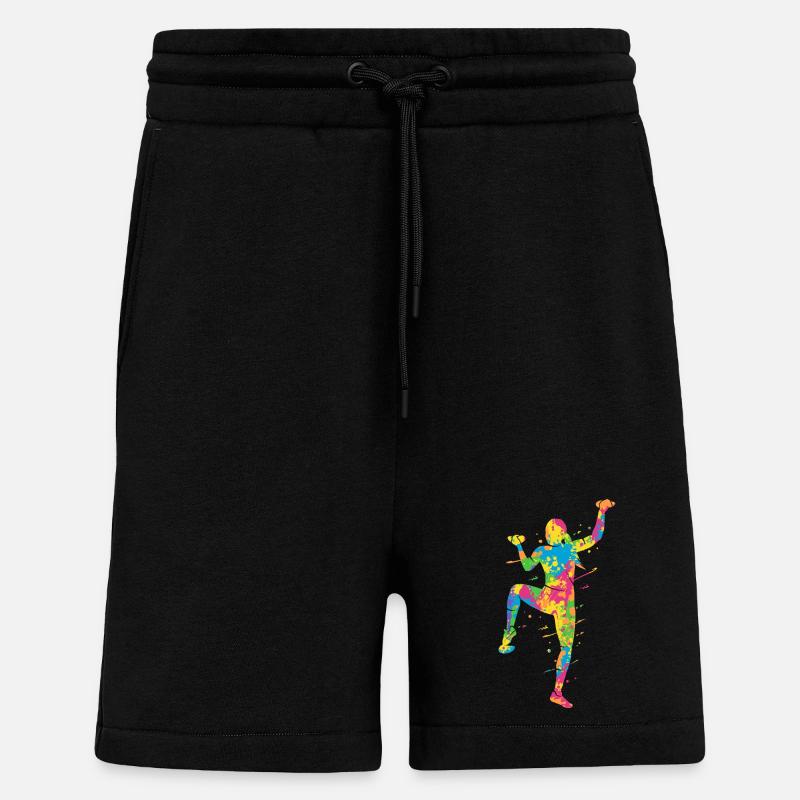 Bouldern Bunt Kletterer Mädchen Berge Klettern - Shorts - made by SPREAD - SOLID BLACK