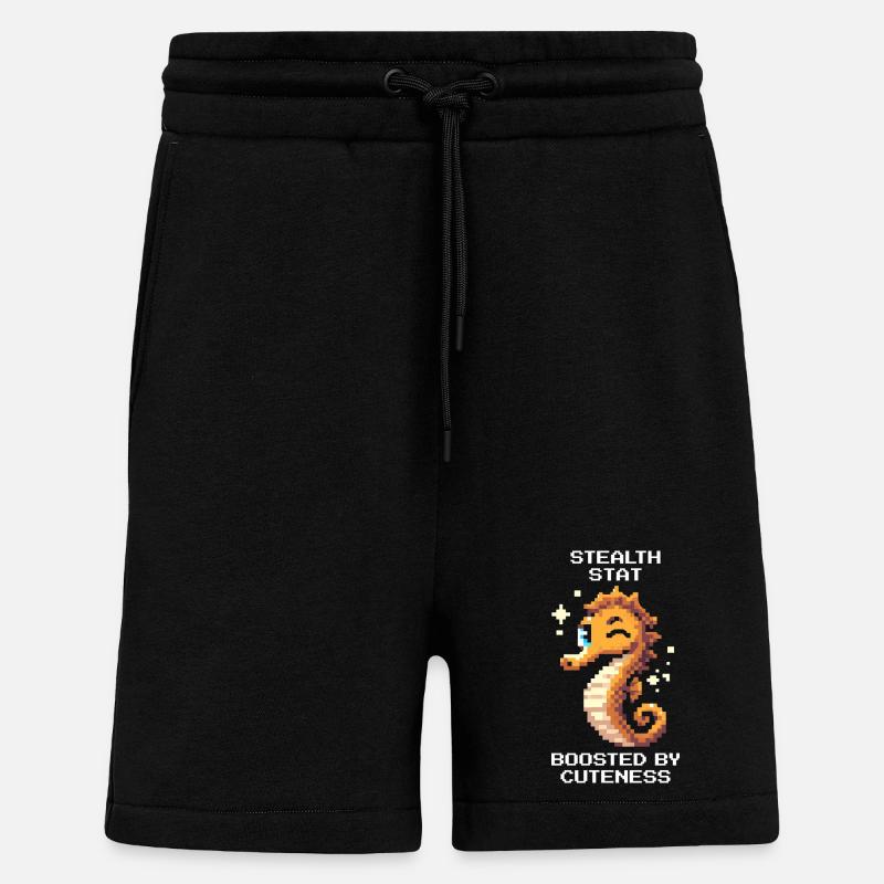 Süß & unsichtbar | Seepferdchen - Shorts - made by SPREAD - SOLID BLACK