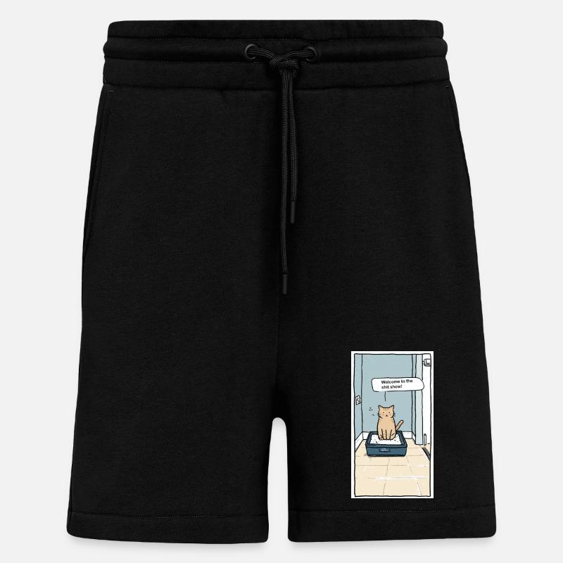 Humour de circonstance de litière - Short bio décontracté fabriqué en UE - SOLID BLACK