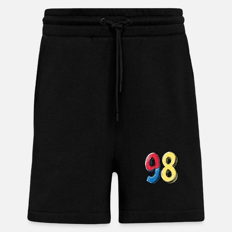 98 Zahl Comic - Shorts - made by SPREAD - SOLID BLACK
