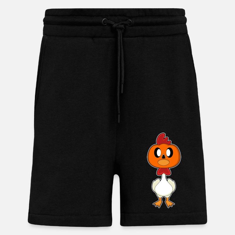 Chicken Halloween Pumpkin - Shorts - made by SPREAD - SOLID BLACK
