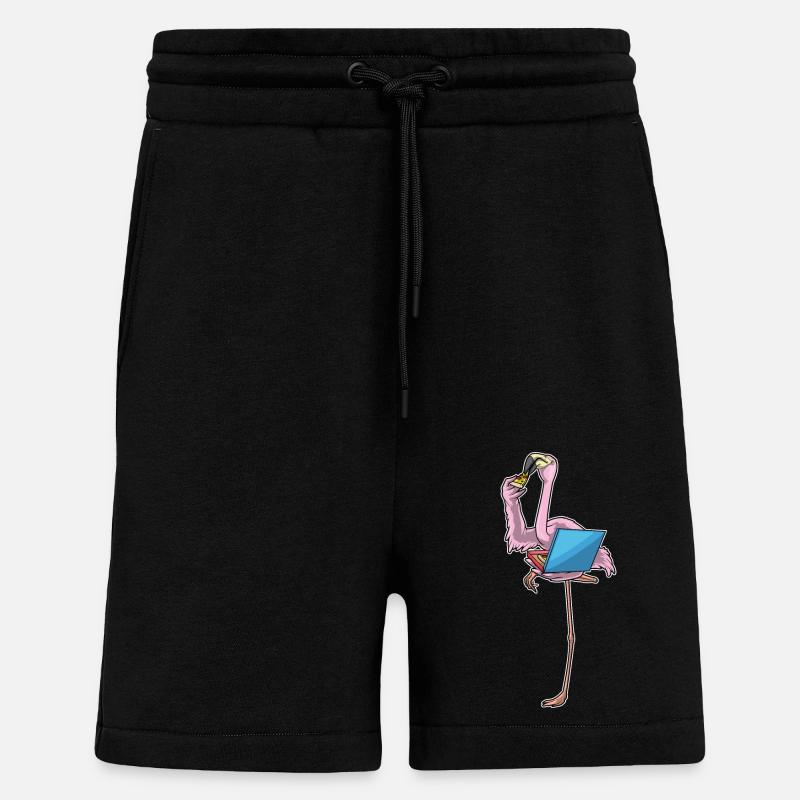 Flamingo Pizza - Shorts - made by SPREAD - SOLID BLACK