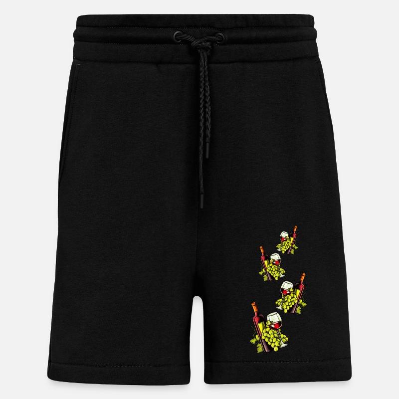 Weinglas Weintrauben Wein - Shorts - made by SPREAD - SOLID BLACK