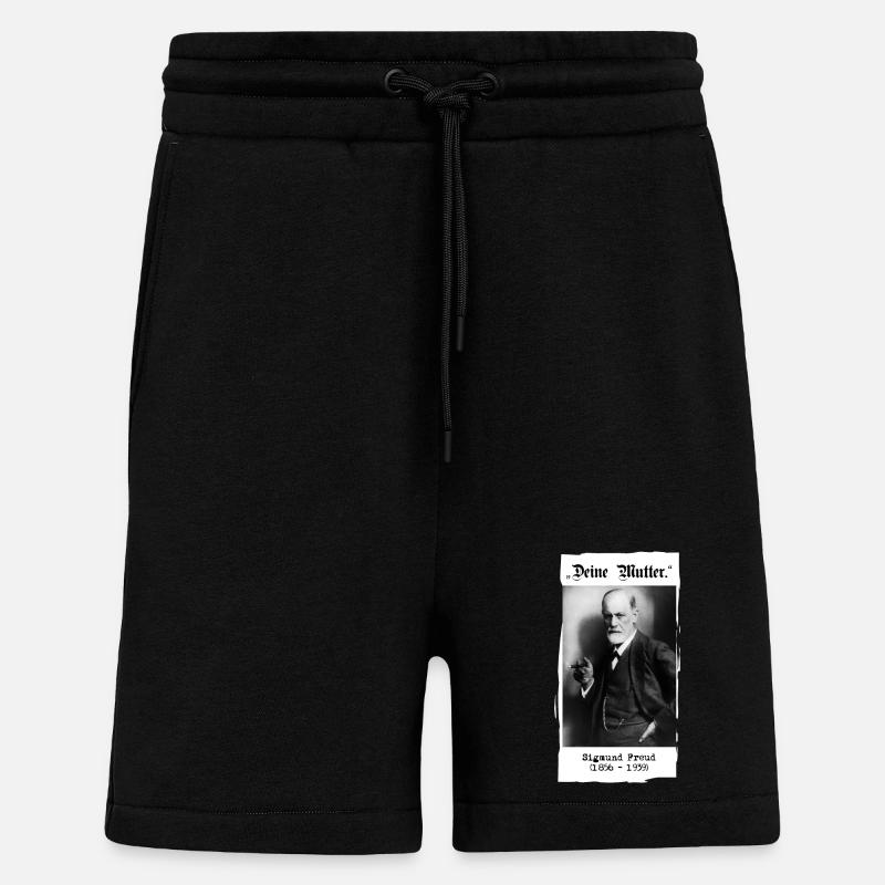 Sigmund Freud - "Ta mère". - Short bio décontracté fabriqué en UE - SOLID BLACK