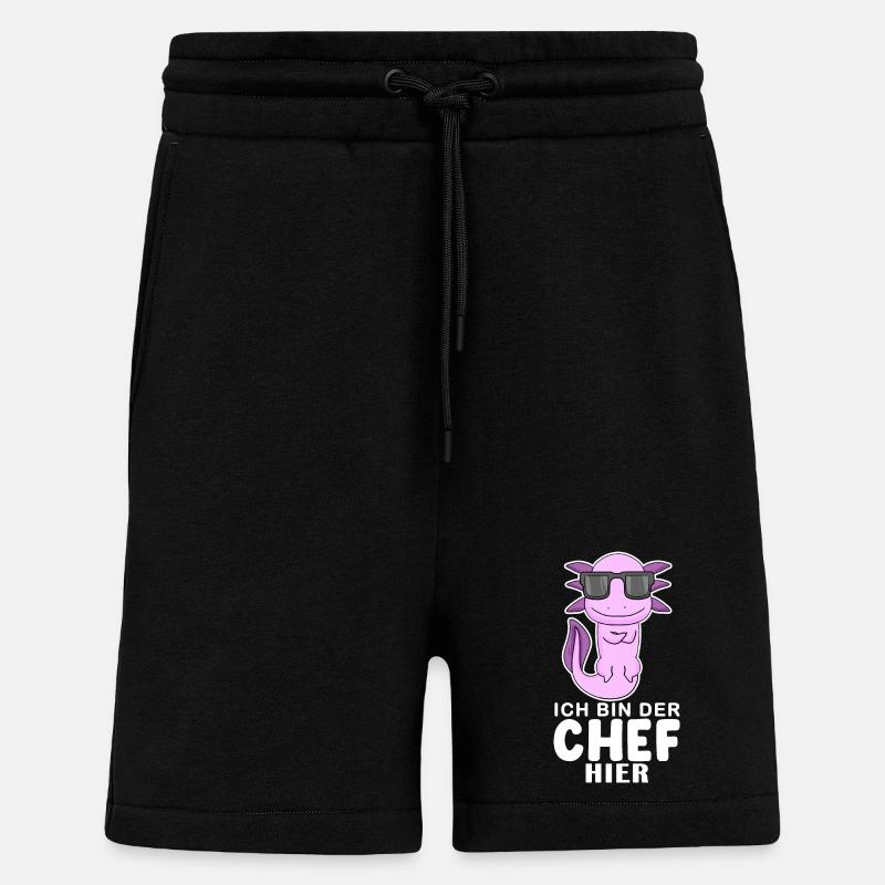 Cool Axolotl Chef - Shorts - made by SPREAD - SOLID BLACK
