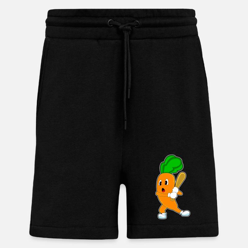Carotte Baseball Batte de baseball - Short bio décontracté fabriqué en UE - SOLID BLACK
