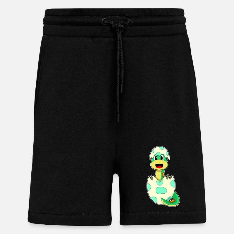 Œuf de serpent - Short bio décontracté fabriqué en UE - SOLID BLACK