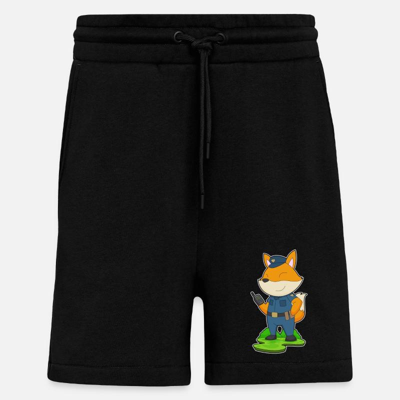 Fox Policier Microphone Police - Short bio décontracté fabriqué en UE - SOLID BLACK