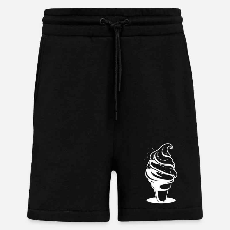 Dessin de crème glacée molle - Short bio décontracté fabriqué en UE - SOLID BLACK