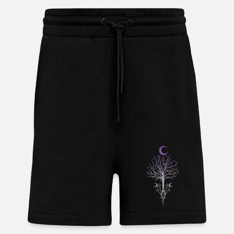 Occult Moon Tree Dark Autumn - Shorts - made by SPREAD - SOLID BLACK