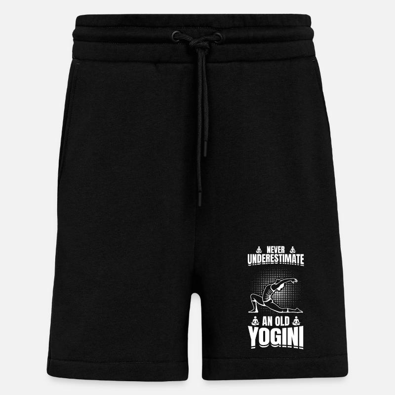 Never underestimate an old yogini - Shorts - made by SPREAD - SOLID BLACK