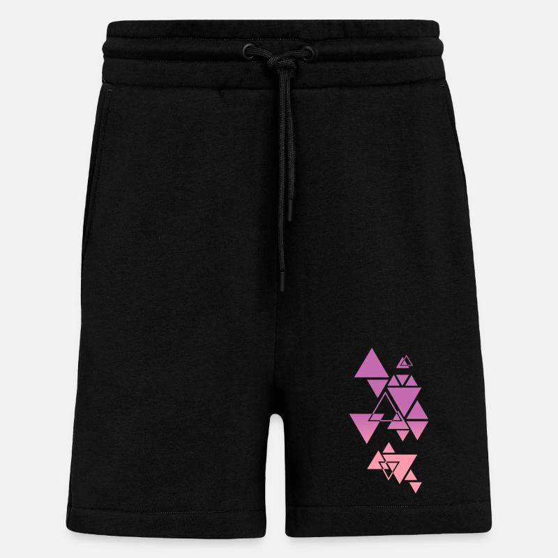 Gradient Triangle Pattern Pink - Shorts - made by SPREAD - SOLID BLACK