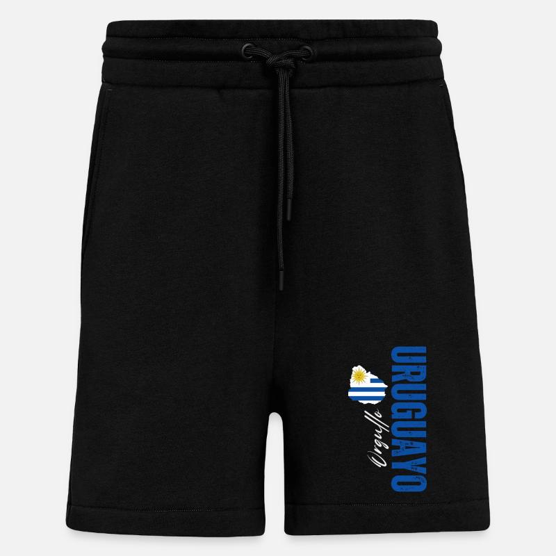 Uruguayan pride, vertical design - Shorts - made by SPREAD - SOLID BLACK