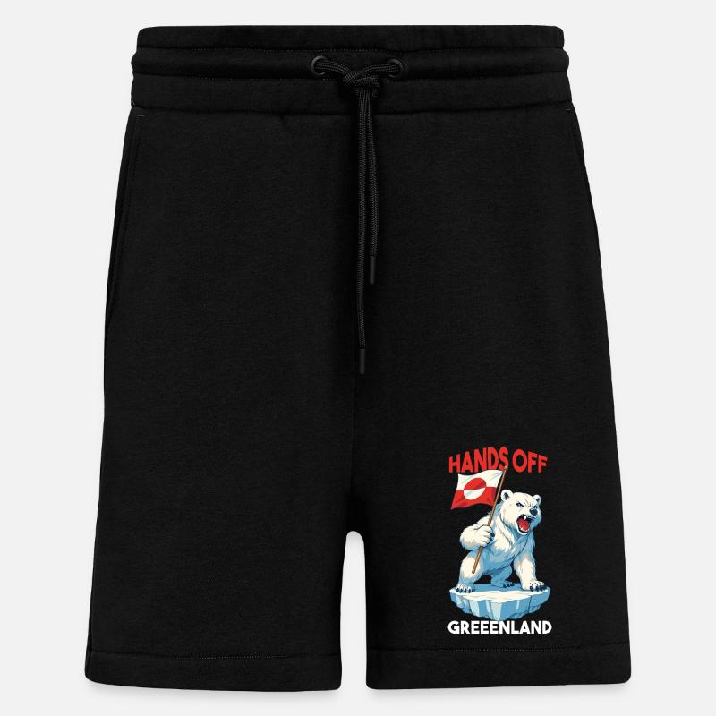 Pas les mains sur le Groenland - Short bio décontracté fabriqué en UE - SOLID BLACK