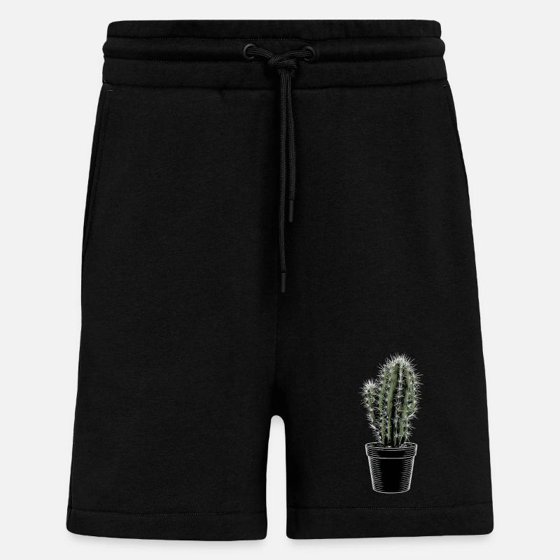 Cactus dans un pot noir - Short bio décontracté fabriqué en UE - SOLID BLACK