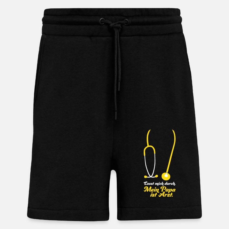 Papa ist Arzt Stethoskop - Shorts - made by SPREAD - SOLID BLACK