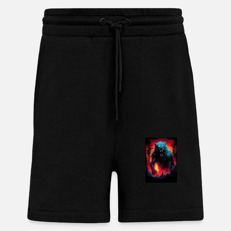 Loup-garou Werwolf - Short bio décontracté fabriqué en UE - SOLID BLACK