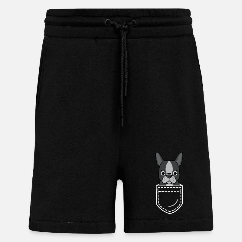 Hund Boston Terrier - Shorts - made by SPREAD - SOLID BLACK