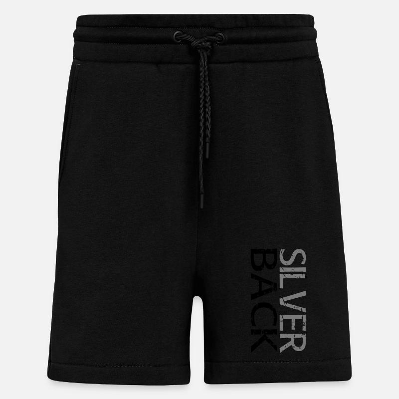 SILVERBACK (Two-line) - Shorts - made by SPREAD - SOLID BLACK
