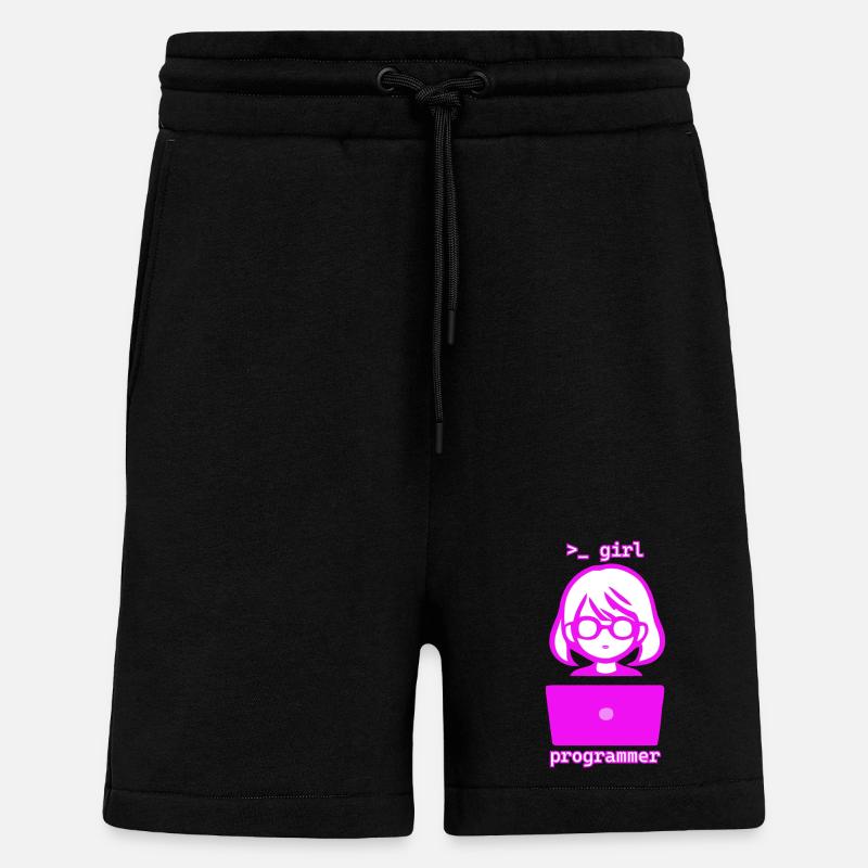 Femme avec programmeuse d’informatique - Short bio décontracté fabriqué en UE - SOLID BLACK