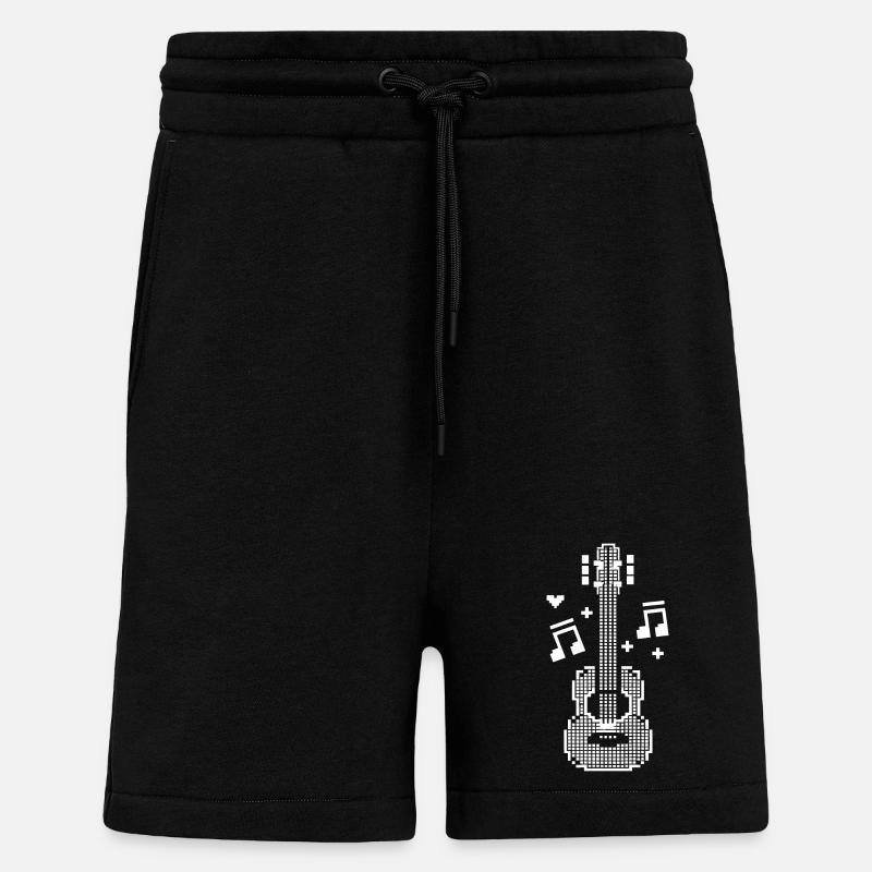 Ukulélé Pixel Art - Short bio décontracté fabriqué en UE - SOLID BLACK