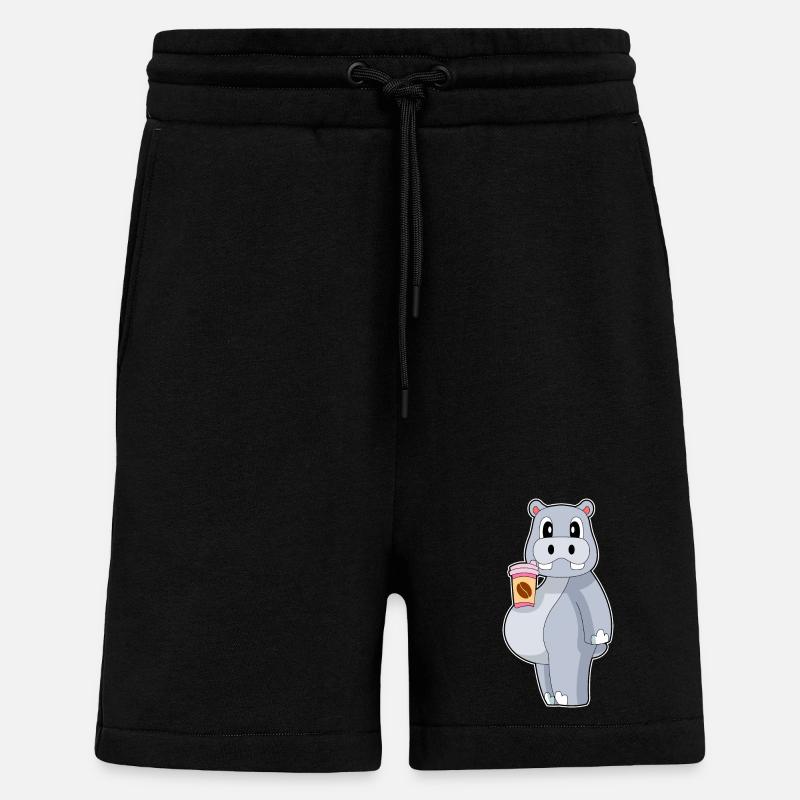 Nilpferd Coffee to go - Shorts - made by SPREAD - SOLID BLACK