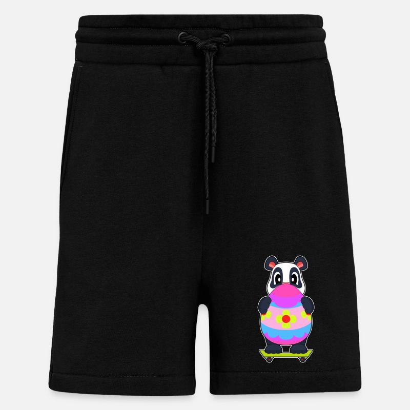 Panda Ostern Skateboard - Shorts - made by SPREAD - SOLID BLACK