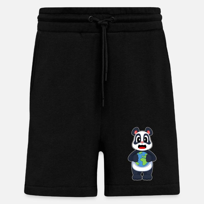 Panda Terre - Short bio décontracté fabriqué en UE - SOLID BLACK