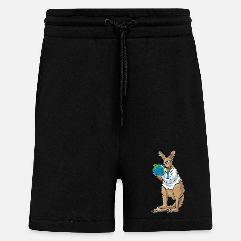 Kangaroo Story Teacher Globe - Short bio décontracté fabriqué en UE - SOLID BLACK