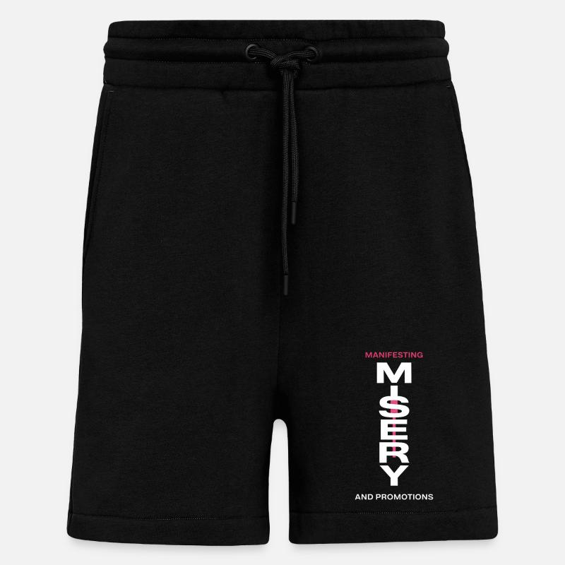 Manifesting Misery Typography - Shorts - made by SPREAD - SOLID BLACK