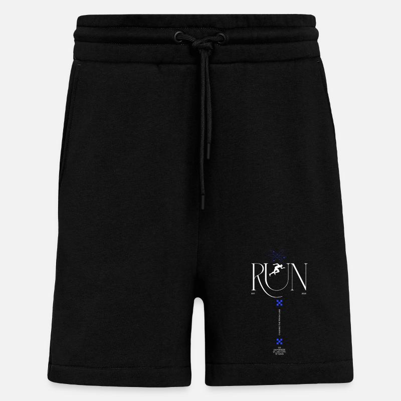 RUN Neon Runner Glyphs - Short bio décontracté fabriqué en UE - SOLID BLACK