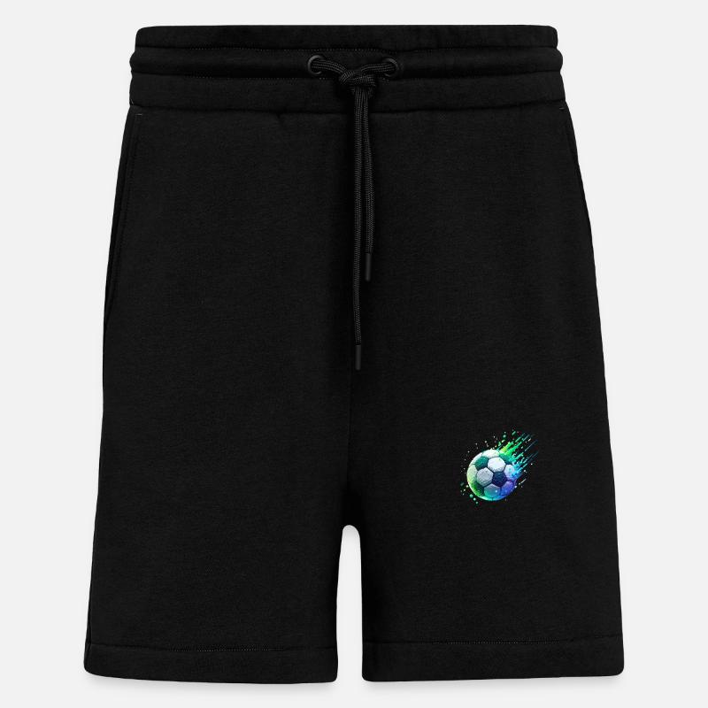 Ballon de foot - Short bio décontracté fabriqué en UE - SOLID BLACK