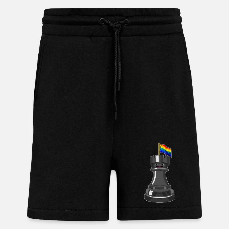 Schachfigur Turm Schach - Shorts - made by SPREAD - SOLID BLACK
