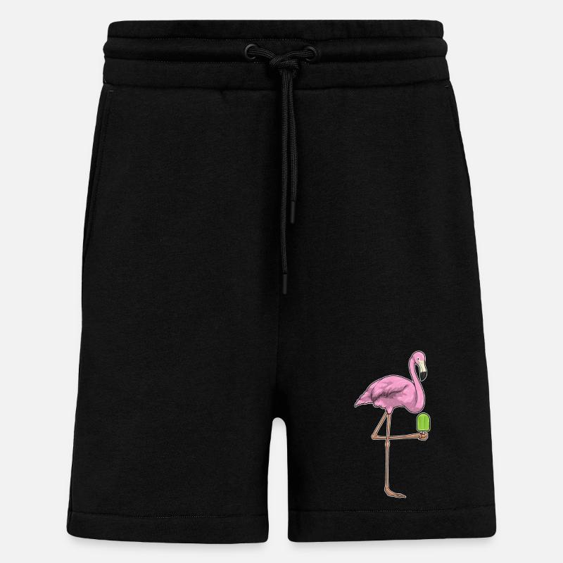Flamingo Popsicles - Shorts - made by SPREAD - SOLID BLACK